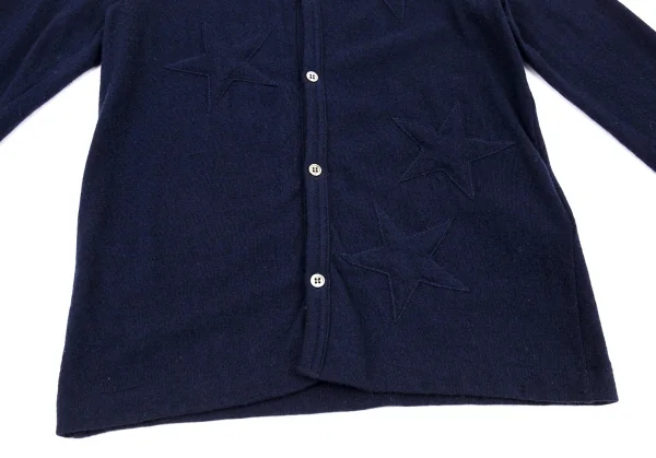 ローブドシャンブル コムデギャルソンrobe de chambre COMME des GARCONS ウールカシミヤスターパッチカーディガン 紺M位 K-92226_007