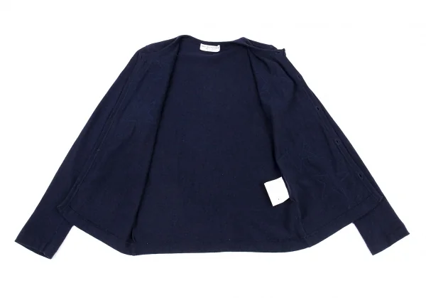 ローブドシャンブル コムデギャルソンrobe de chambre COMME des GARCONS ウールカシミヤスターパッチカーディガン 紺M位 K-92226_009