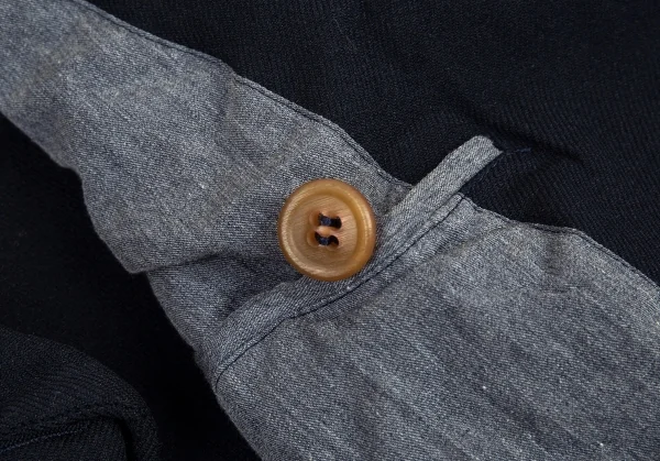 ローブドシャンブル コムデギャルソンrobe de chambre COMME des GARCONS ポリ縮絨波カットライダースジャケット 紺L K-92231_010