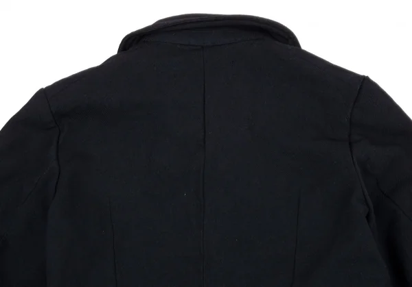 ローブドシャンブル コムデギャルソンrobe de chambre COMME des GARCONS ポリ縮絨波カットライダースジャケット 紺L K-92231_016