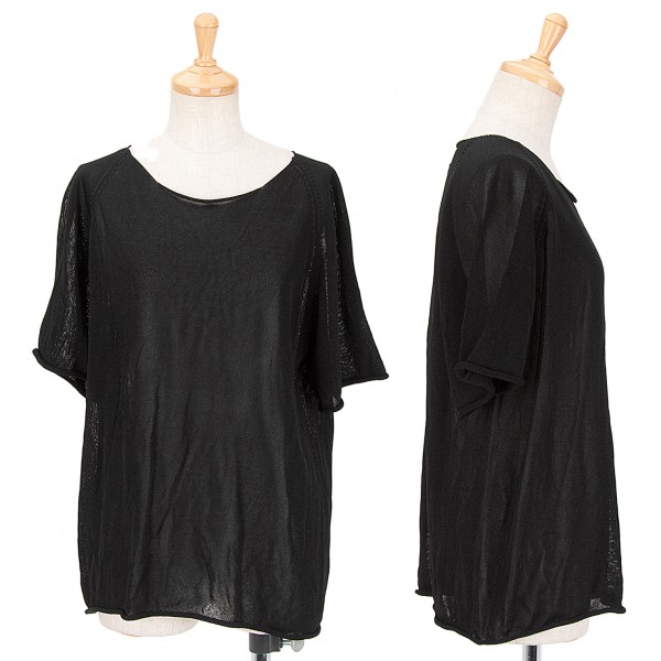 ヨウジヤマモトファムYohji Yamamoto FEMMEシースルー半袖ニット