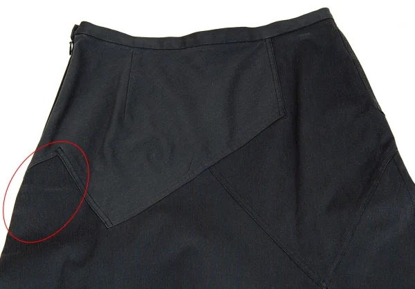 イッセイミヤケISSEY MIYAKE ストレッチコットンストライプ切替デザインスカート グレー青3 K-92253_011