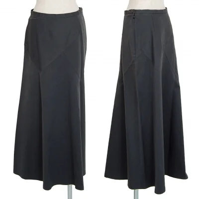 イッセイミヤケISSEY MIYAKE ストレッチコットンストライプ切替デザインスカート