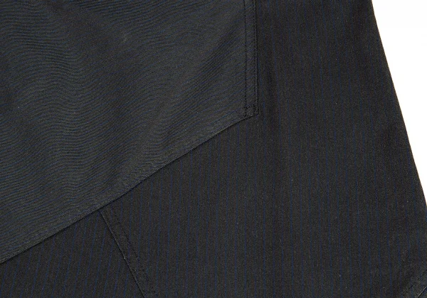 イッセイミヤケISSEY MIYAKE ストレッチコットンストライプ切替デザインスカート グレー青3 K-92253_004