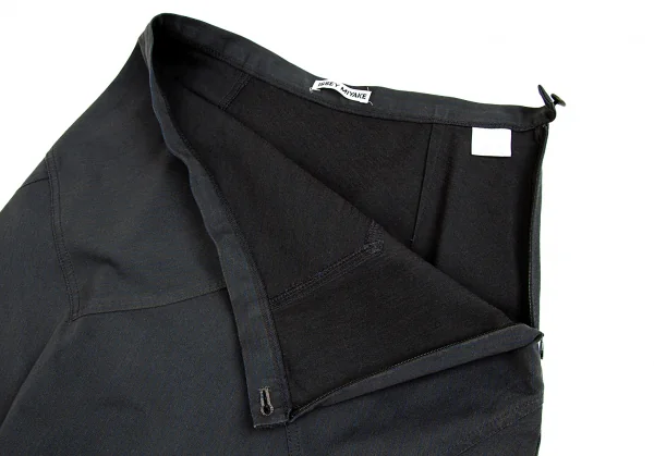 イッセイミヤケISSEY MIYAKE ストレッチコットンストライプ切替デザインスカート グレー青3 K-92253_006