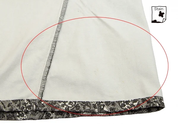 イッセイミヤケISSEY MIYAKE レースプリントカーブ切替パンツ 白黒3 K-92260_014