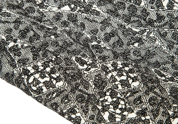 イッセイミヤケISSEY MIYAKE レースプリントカーブ切替パンツ 白黒3 K-92260_007