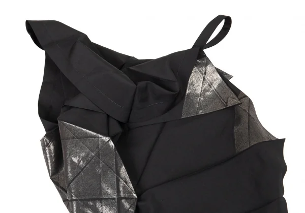 イッセイミヤケISSEY MIYAKE 132 5. 箔プリントデザインノースリーブ 黒S位 K-92266_006