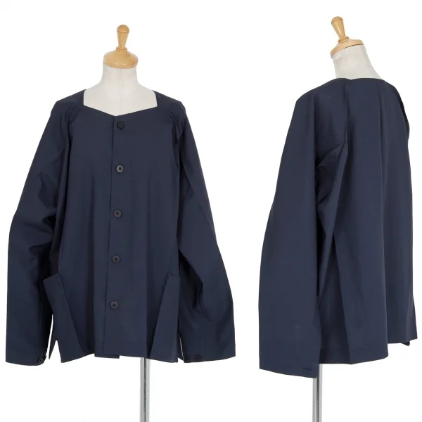 イッセイミヤケISSEY MIYAKE 132 5. ドルマンワイド長袖シャツ 濃紺L位 K-92270_001