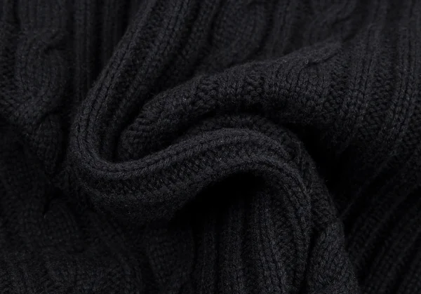 ヨウジヤマモト ファムYohji Yamamoto FEMMEウールナイロンケーブルニットノースリーブワンピース 黒M K-92346_011