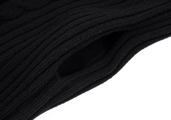 ヨウジヤマモト ファムYohji Yamamoto FEMMEウールナイロンケーブルニットノースリーブワンピース 黒M K-92346_007