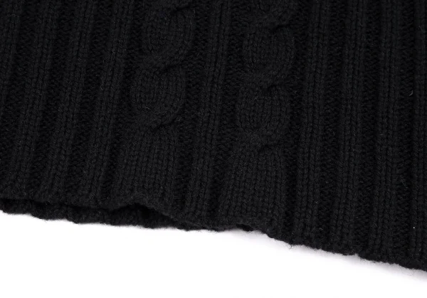 ヨウジヤマモト ファムYohji Yamamoto FEMMEウールナイロンケーブルニットノースリーブワンピース 黒M K-92346_008