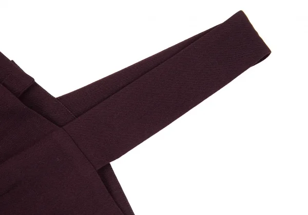 ヨウジヤマモト ファムYohji Yamamoto FEMME ウールギャバ切替デザインエプロンワンピース 紫S K-92349_004