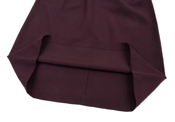 ヨウジヤマモト ファムYohji Yamamoto FEMME ウールギャバ切替デザインエプロンワンピース 紫S K-92349_009