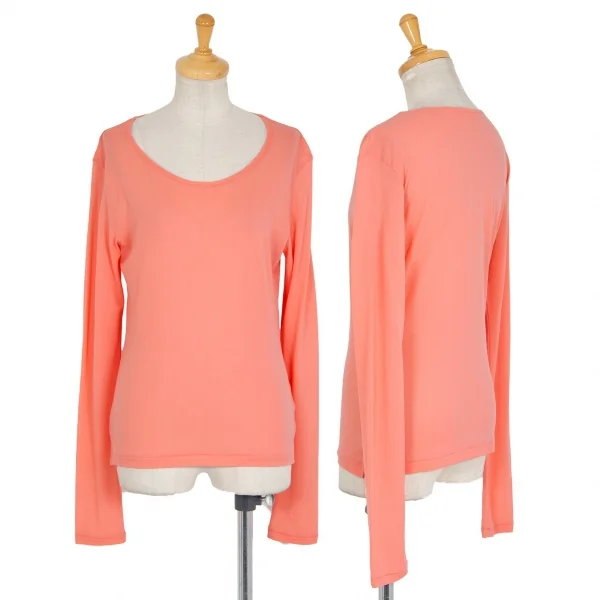 ヨウジヤマモト ファムYohji Yamamoto FEMME ストレッチナイロンカットソー サーモンピンク3 K-92359_001