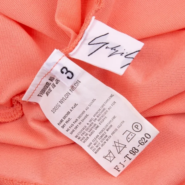 ヨウジヤマモト ファムYohji Yamamoto FEMME ストレッチナイロンカットソー サーモンピンク3 K-92359_019