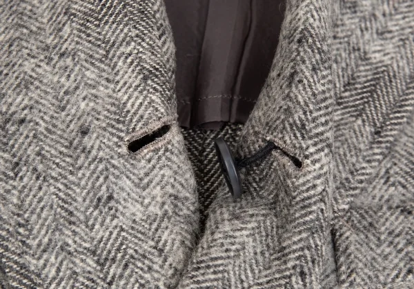 ヨウジヤマモト プールオムYohji Yamamoto POUR HOMME スクラッチヘリンボーンジャケット 白グレー3 K-92361_004
