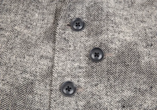 ヨウジヤマモト プールオムYohji Yamamoto POUR HOMME スクラッチヘリンボーンジャケット 白グレー3 K-92361_010