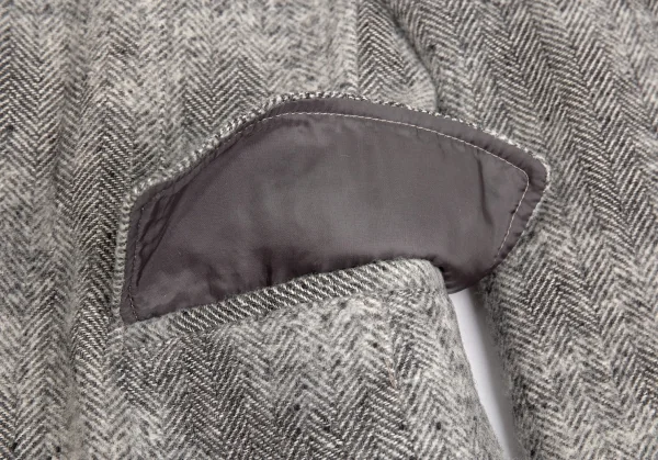 ヨウジヤマモト プールオムYohji Yamamoto POUR HOMME スクラッチヘリンボーンジャケット 白グレー3 K-92361_011