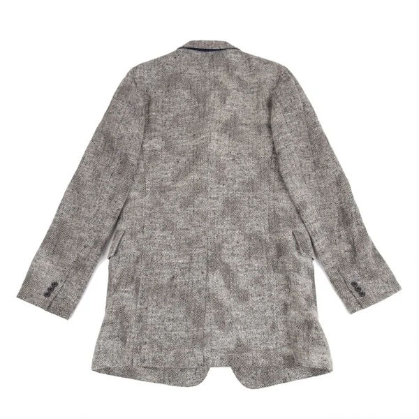 ヨウジヤマモト プールオムYohji Yamamoto POUR HOMME スクラッチヘリンボーンジャケット 白グレー3 K-92361_014