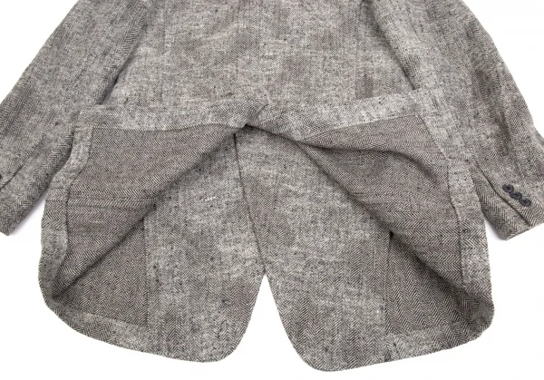 ヨウジヤマモト プールオムYohji Yamamoto POUR HOMME スクラッチヘリンボーンジャケット 白グレー3 K-92361_015