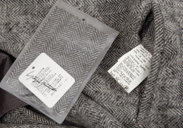 ヨウジヤマモト プールオムYohji Yamamoto POUR HOMME スクラッチヘリンボーンジャケット 白グレー3 K-92361_018