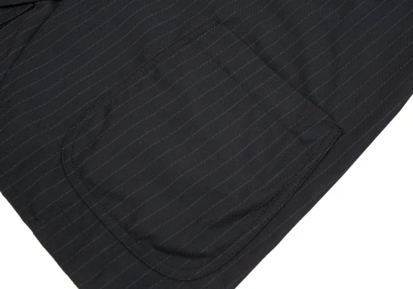 コムデギャルソン オムドゥCOMME des GARCONS HOMME DEUX ポリウールドビー織りストライプジャケット 紺グレーL K-92400_010