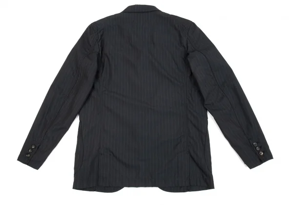 コムデギャルソン オムドゥCOMME des GARCONS HOMME DEUX ポリウールドビー織りストライプジャケット 紺グレーL K-92400_012