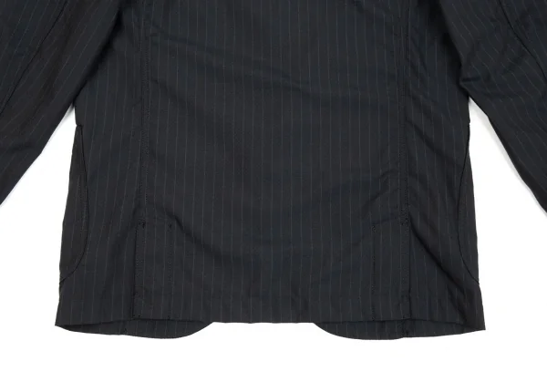 コムデギャルソン オムドゥCOMME des GARCONS HOMME DEUX ポリウールドビー織りストライプジャケット 紺グレーL K-92400_013