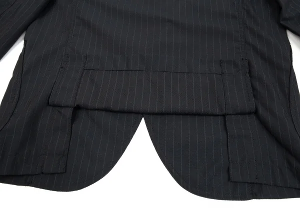 コムデギャルソン オムドゥCOMME des GARCONS HOMME DEUX ポリウールドビー織りストライプジャケット 紺グレーL K-92400_014