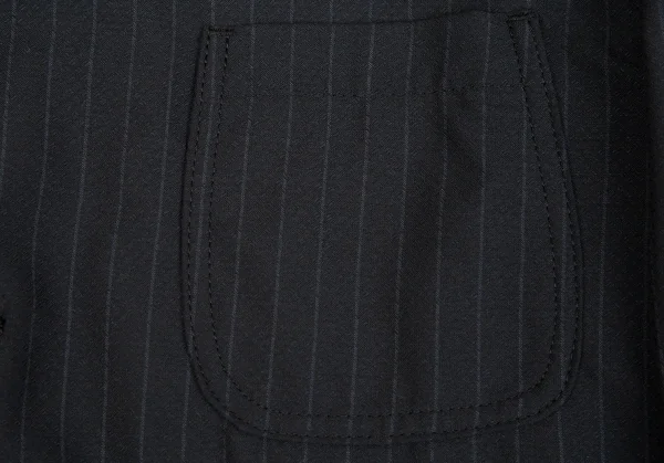 コムデギャルソン オムドゥCOMME des GARCONS HOMME DEUX ポリウールドビー織りストライプジャケット 紺グレーL K-92400_004