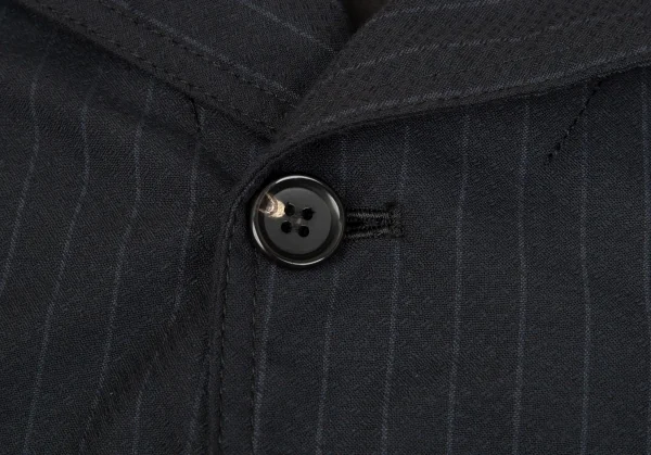 コムデギャルソン オムドゥCOMME des GARCONS HOMME DEUX ポリウールドビー織りストライプジャケット 紺グレーL K-92400_005