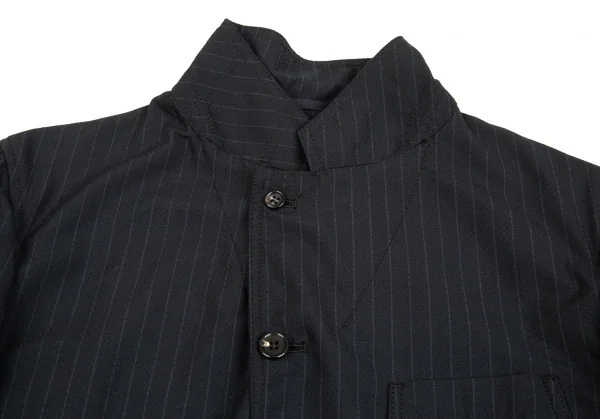 コムデギャルソン オムドゥCOMME des GARCONS HOMME DEUX ポリウールドビー織りストライプジャケット 紺グレーL K-92400_006
