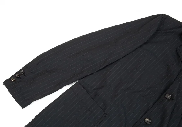 コムデギャルソン オムドゥCOMME des GARCONS HOMME DEUX ポリウールドビー織りストライプジャケット 紺グレーL K-92400_007