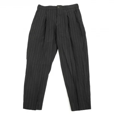 コムデギャルソン オムドゥCOMME des GARCONS HOMME DEUX ポリキュプラ染めドビーストライプパンツ チャコール