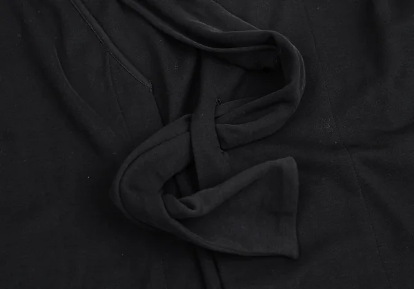 ヨウジヤマモト ファムYohji Yamamoto FEMMEコットンネックデザインボタンレスカーディガン 黒M K-92435_010