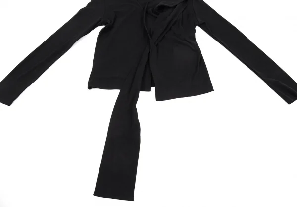 ヨウジヤマモト ファムYohji Yamamoto FEMMEコットンネックデザインボタンレスカーディガン 黒M K-92435_011