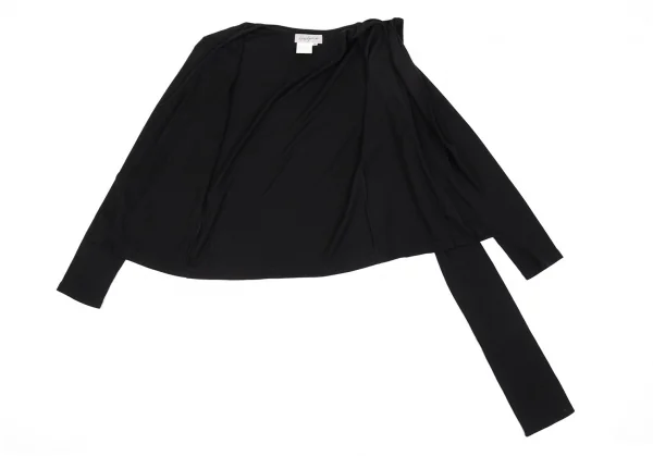 ヨウジヤマモト ファムYohji Yamamoto FEMMEコットンネックデザインボタンレスカーディガン 黒M K-92435_014