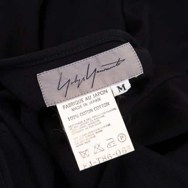 ヨウジヤマモト ファムYohji Yamamoto FEMMEコットンネックデザインボタンレスカーディガン 黒M K-92435_018
