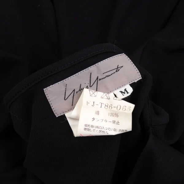 ヨウジヤマモト ファムYohji Yamamoto FEMMEコットンネックデザインボタンレスカーディガン 黒M K-92435_019