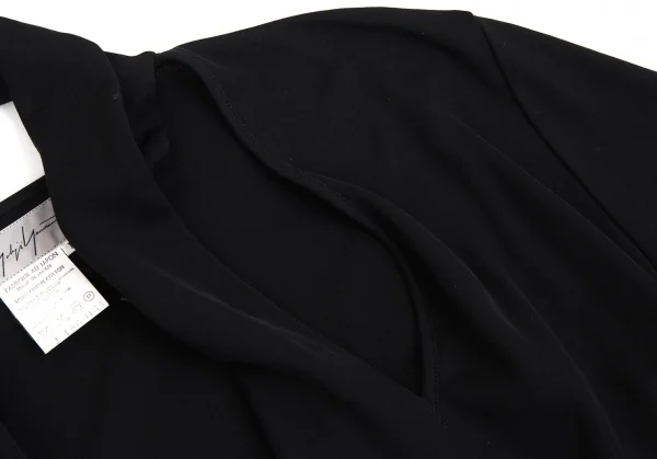 ヨウジヤマモト ファムYohji Yamamoto FEMMEコットンネックデザインボタンレスカーディガン 黒M K-92435_004