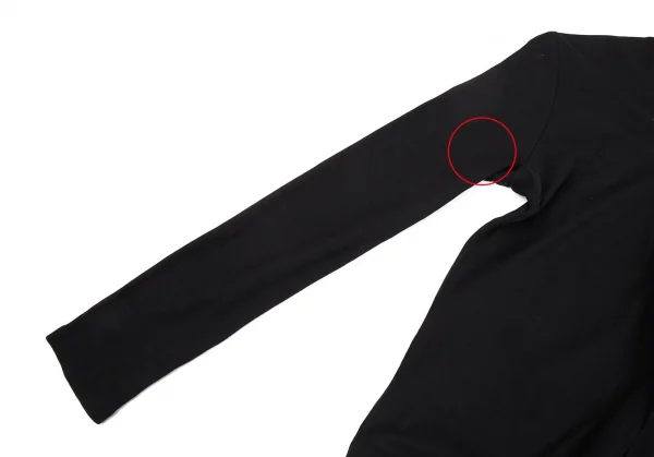 ヨウジヤマモト ファムYohji Yamamoto FEMMEコットンネックデザインボタンレスカーディガン 黒M K-92435_005