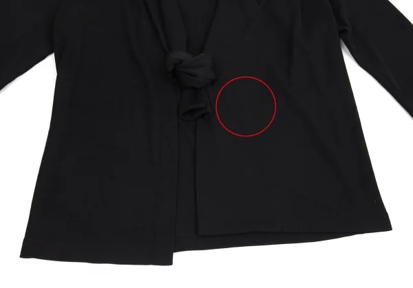 ヨウジヤマモト ファムYohji Yamamoto FEMMEコットンネックデザインボタンレスカーディガン 黒M K-92435_008