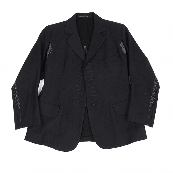 ヨウジヤマモト ファムYohji Yamamoto FEMME ウールジグザグステッチ 