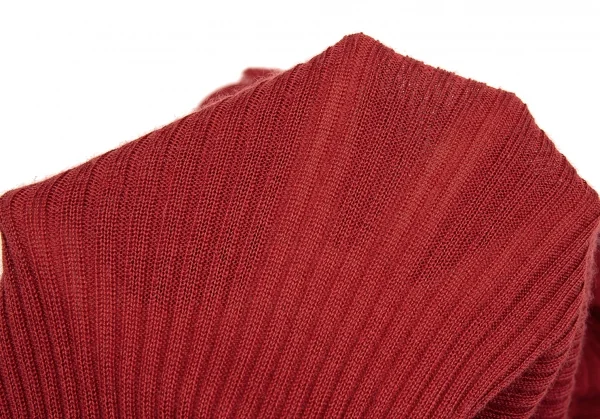 ルイヴィトンLouis Vuitton シルクラッフルリブニットカーディガン 赤M K-92487_013