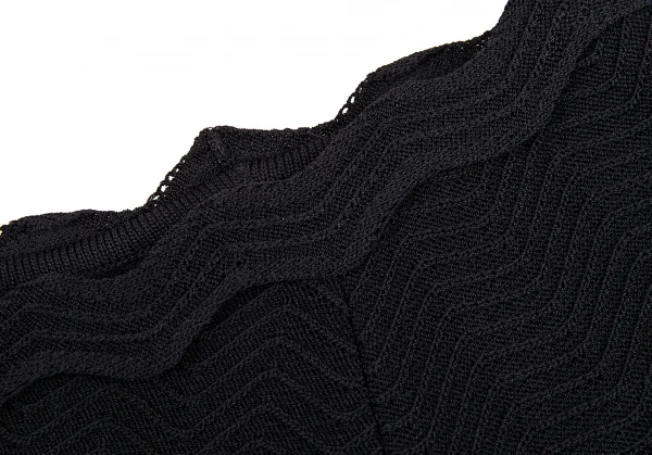 シャネルCHANEL ジグザグニット切替ノースリーブワンピース 黒34 K-92490_005