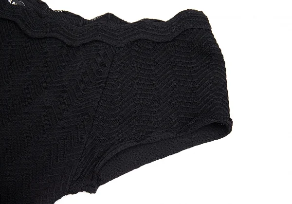 シャネルCHANEL ジグザグニット切替ノースリーブワンピース 黒34 K-92490_006