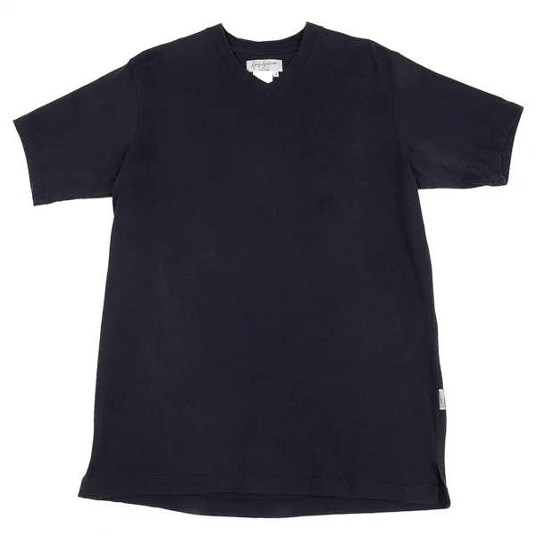 ヨウジヤマモト プールオムYohji Yamamoto POUR HOMME サイドタグVネックTシャツ 紺3 K-92510_001
