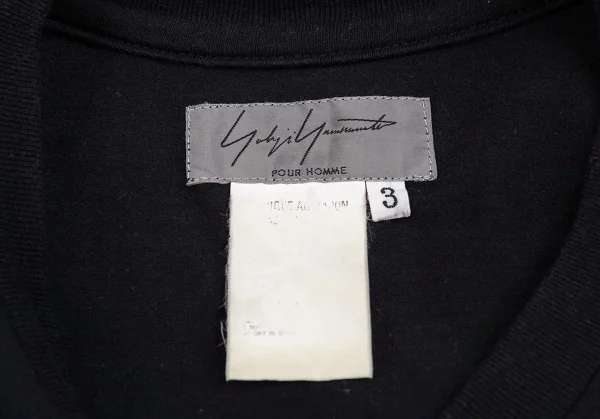 ヨウジヤマモト プールオムYohji Yamamoto POUR HOMME サイドタグVネックTシャツ 紺3 K-92510_015