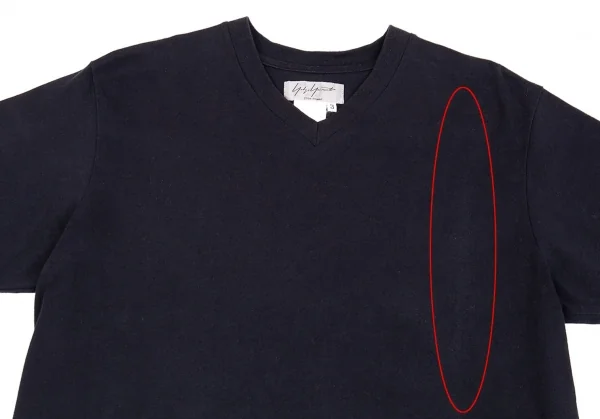 ヨウジヤマモト プールオムYohji Yamamoto POUR HOMME サイドタグVネックTシャツ 紺3 K-92510_002